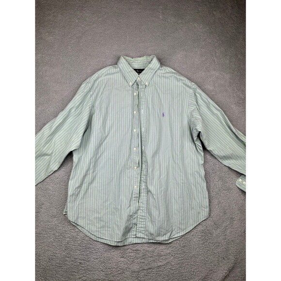 Ralph Lauren Button Down mint and purple sz 18 34-35 - Picture 1 of 7